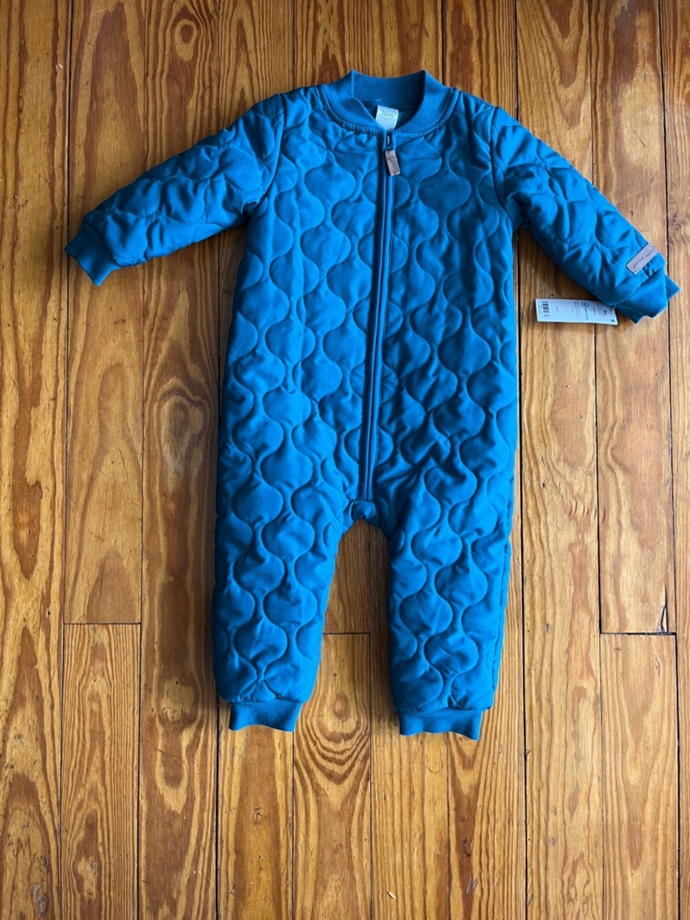 Carter's Quilted Footless One-Piece in Teal Blue